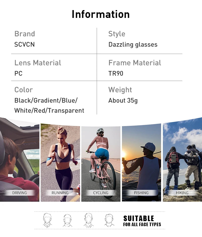 Photochromic Cycling Sunglasses Outdoor Sports Running Drving Glasses Road MTB Bicycle Goggles UV400 Safety Bike Eyewear
