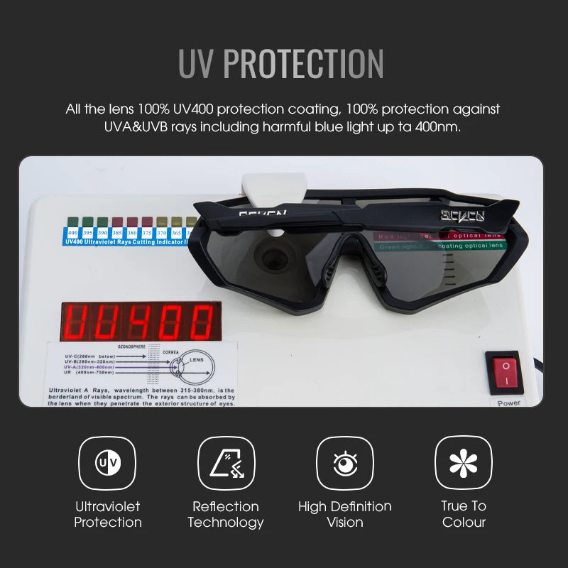 Photochromic Cycling Sunglasses Outdoor Sports Running Drving Glasses Road MTB Bicycle Goggles UV400 Safety Bike Eyewear