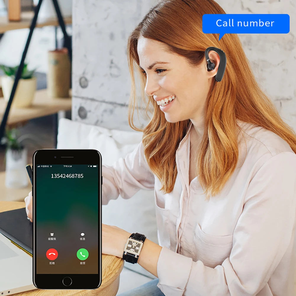 Wireless Bluetooth 5.0 Headset Single Long-lasting Business Earphone Left and Right Ears General Headphones for Mobile Phones