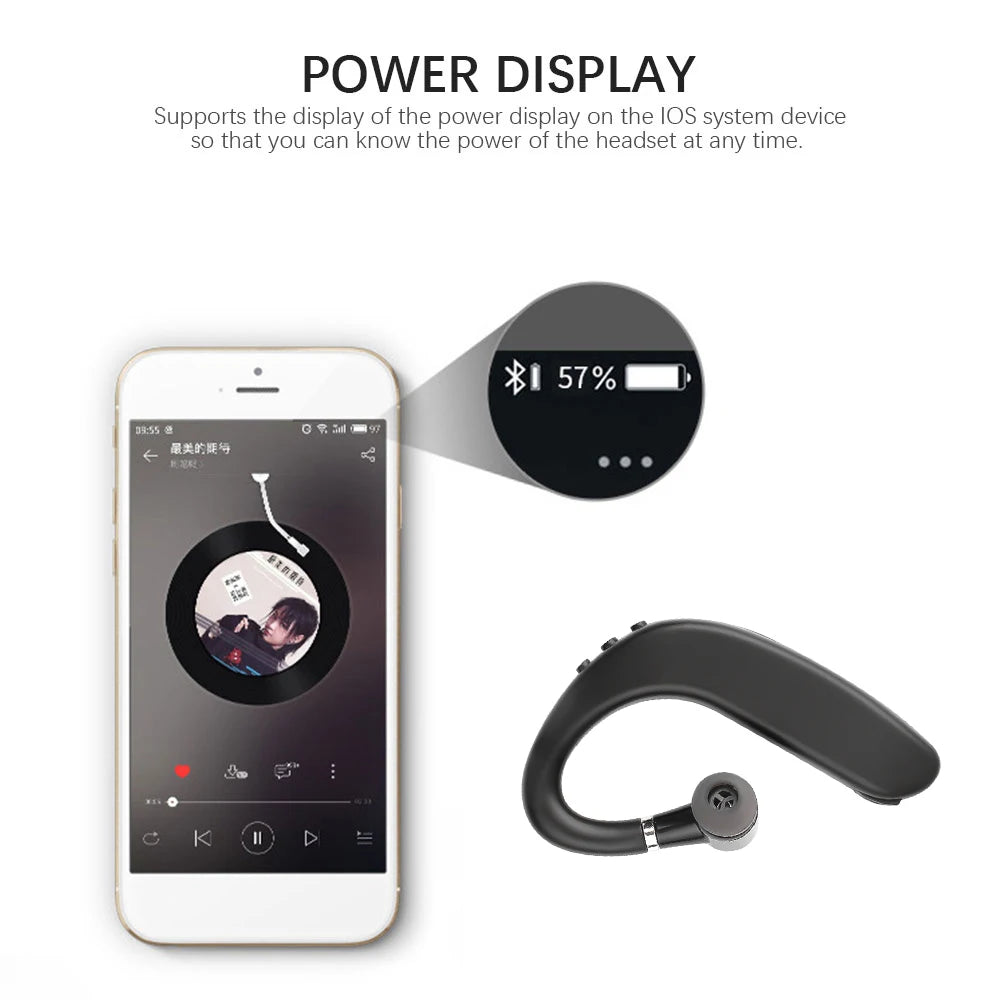 Wireless Bluetooth 5.0 Headset Single Long-lasting Business Earphone Left and Right Ears General Headphones for Mobile Phones