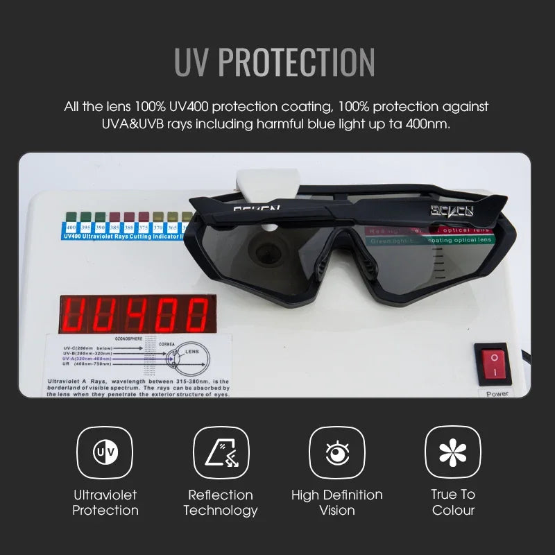 Photochromic Cycling Sunglasses Outdoor Sports Running Drving Glasses Road MTB Bicycle Goggles UV400 Safety Bike Eyewear