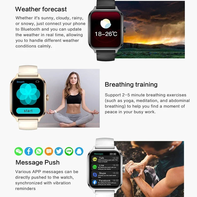 2025 Smart Watch For Men Women 2.01" Full Touch Screen Heart Rate Tracker Bluetooth Call Waterproof Sport Smartwatch Android IOS