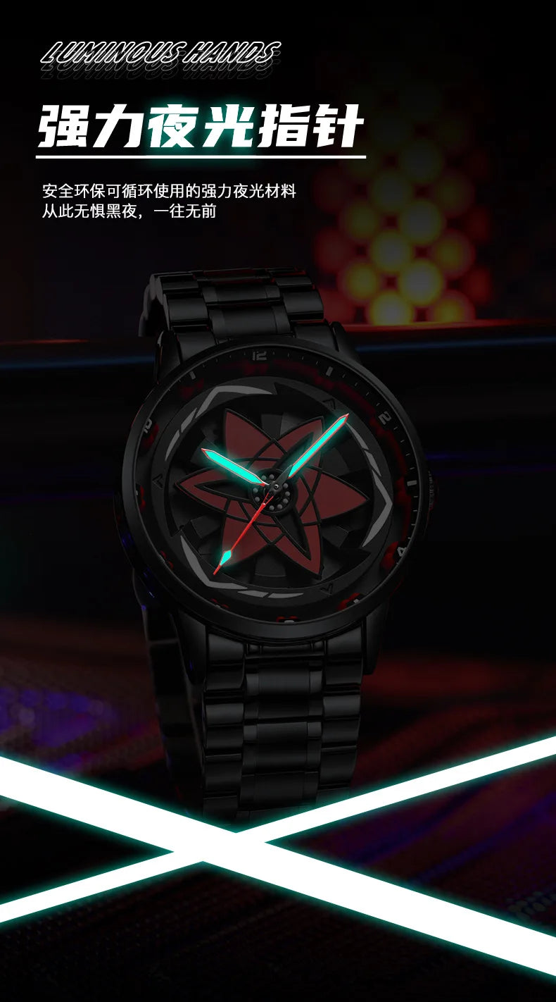 360Rotation 3D Wheel Men Watches Super Car Rim Hub Men Quartz Watch Stainless Steel Waterproof Wholesale Watch Relogio Masculino