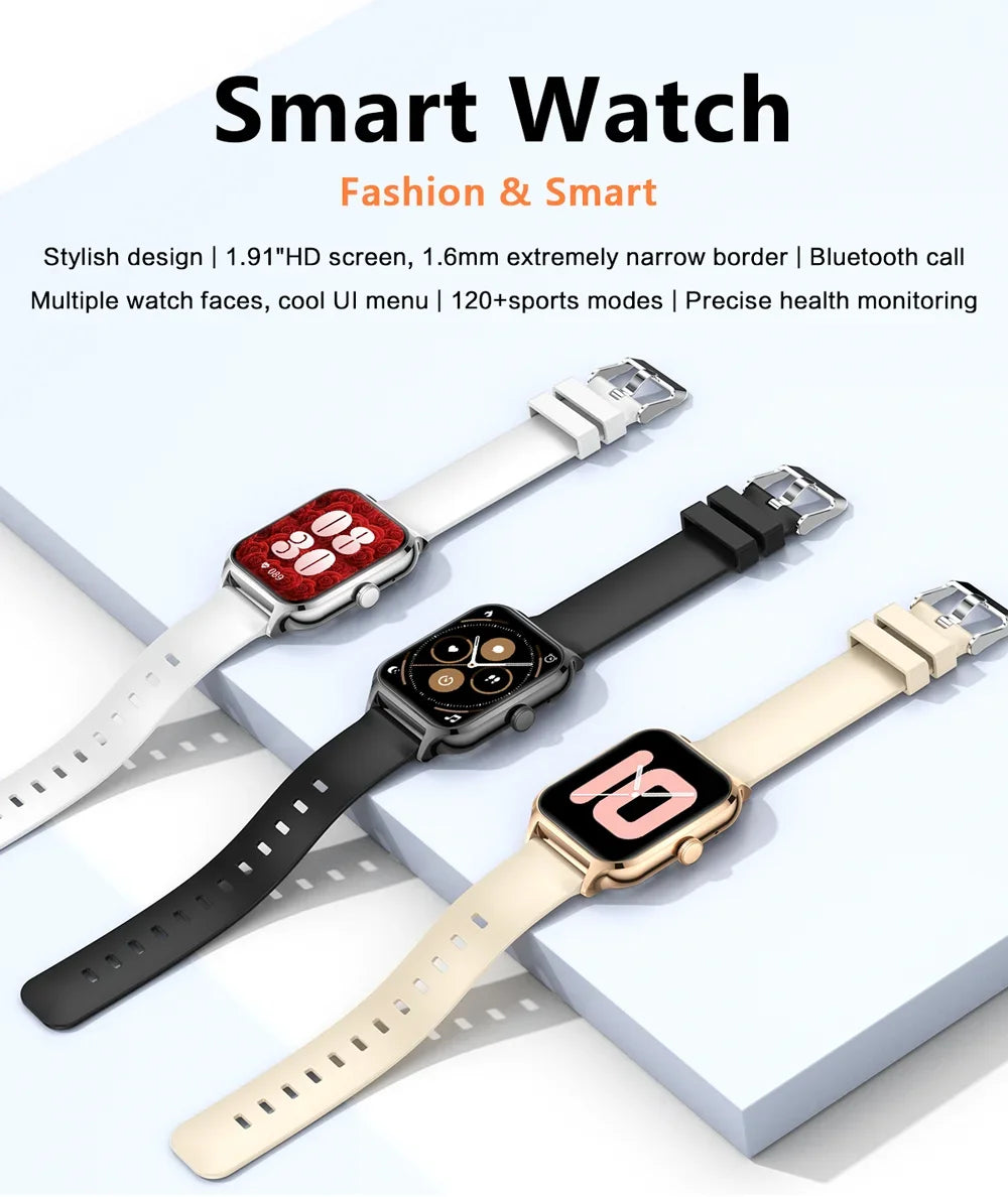 2025 Smart Watch For Men Women 2.01" Full Touch Screen Heart Rate Tracker Bluetooth Call Waterproof Sport Smartwatch Android IOS