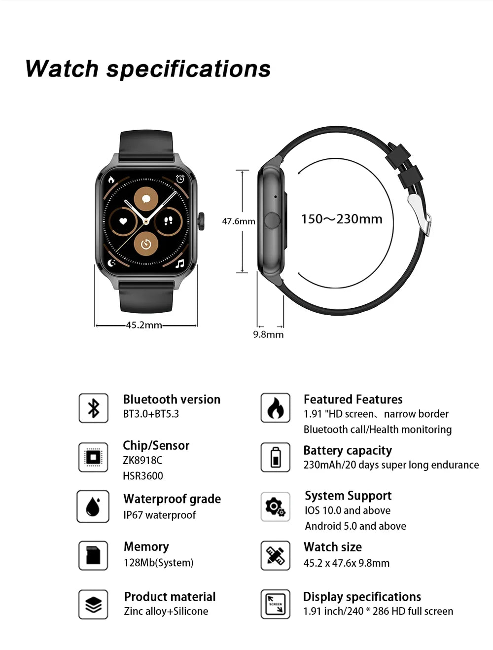 2025 Smart Watch For Men Women 2.01" Full Touch Screen Heart Rate Tracker Bluetooth Call Waterproof Sport Smartwatch Android IOS
