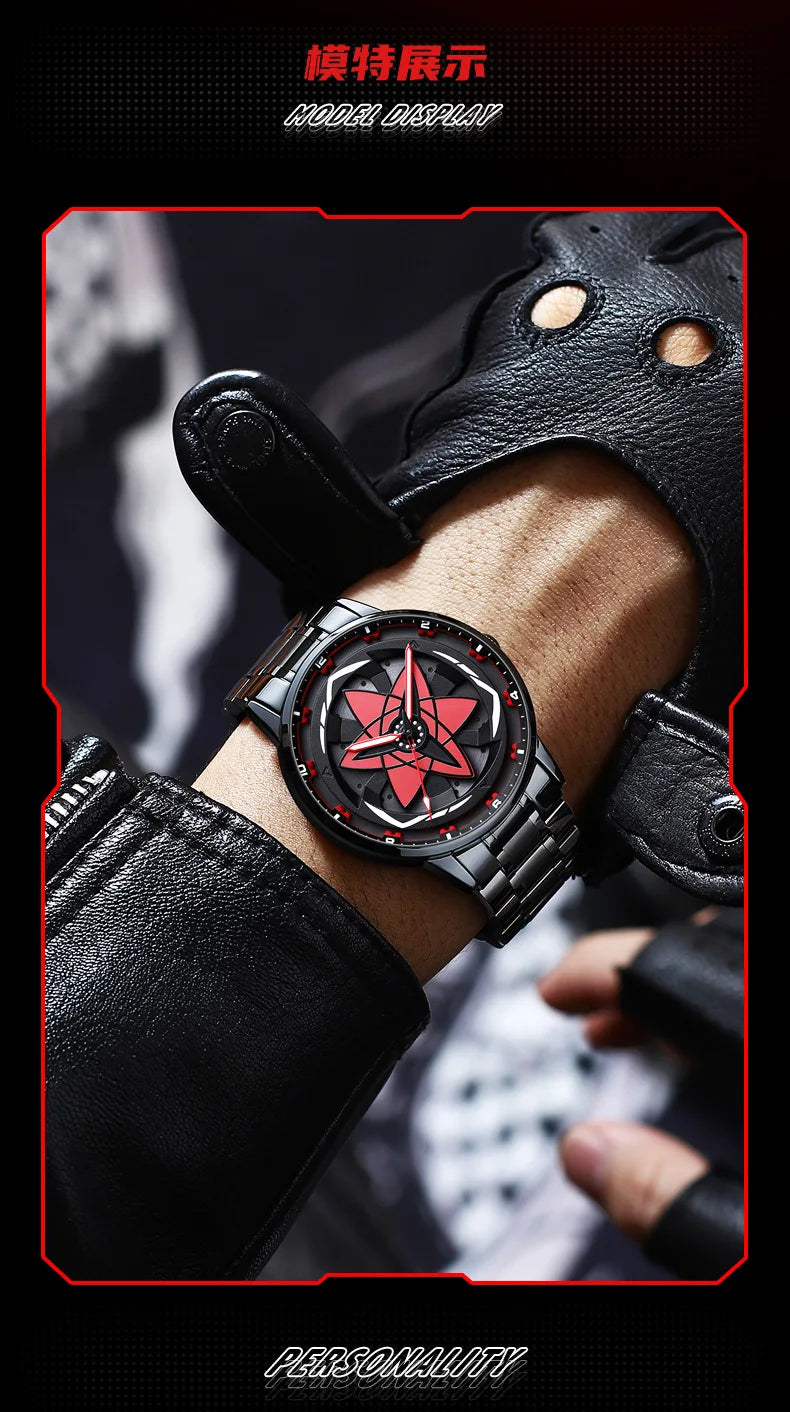 360Rotation 3D Wheel Men Watches Super Car Rim Hub Men Quartz Watch Stainless Steel Waterproof Wholesale Watch Relogio Masculino