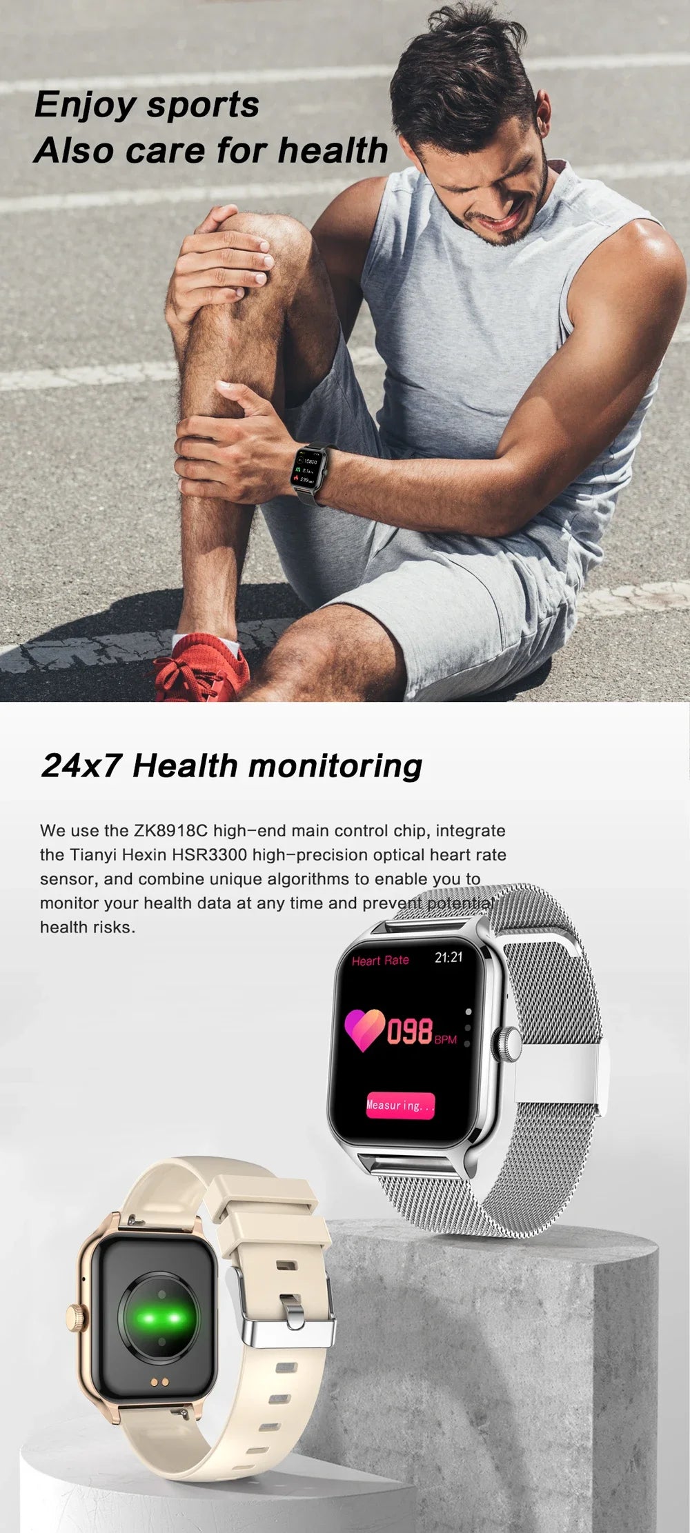 2025 Smart Watch For Men Women 2.01" Full Touch Screen Heart Rate Tracker Bluetooth Call Waterproof Sport Smartwatch Android IOS